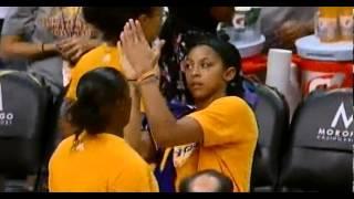 high five denied - Ebony Hoffman leaves Candace Parker hanging