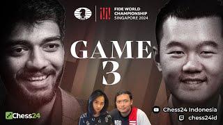 LIVE KEJUARAAN DUNIA CATUR FIDE 2024 | GUKESH VS DING | GAME 3