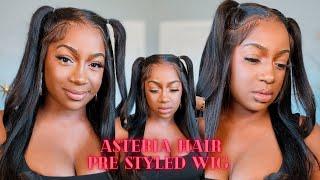 Easy To Install Pre-styled Wig with Zig Zag Part | Perfect For Beginners! ft. Asteria Hair