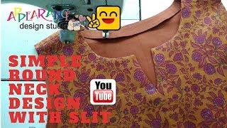 Simple Round Neck Design With Slit ️ Sewing Tips And Tricks Technical  DIY Sewing Tricks