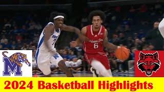 Arkansas State vs #16 Memphis Basketball Game Highlights 12 8 2024