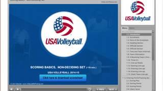 USA Volleyball Academy: Scoring Basics "Scorebook" (Non-Deciding Set) Training [2014-2015]