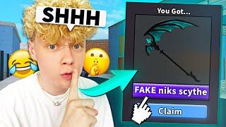 I TRICKED EVERYONE With FAKE RAREST KNIFE in MM2..  (Murder Mystery 2)