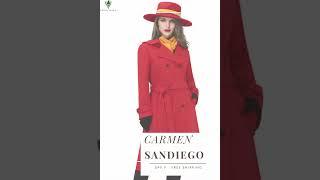 Carmen Sandiego Cosplay Costume Red Halloween Party Outfits #Takerlama