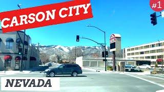 Carson City Nevada, Driving Downtown, USA, Dash Cam