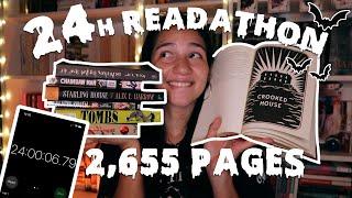 24 HOUR SPOOKY READATHON | reading horror, thriller & dark academia books 