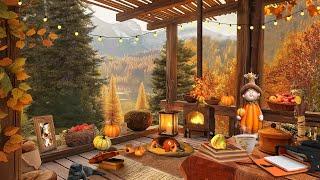 FAll PORCH AMBIENCE: Cozy Early Morning September Sounds, Crunchy Leaves & Peaceful Fall Music