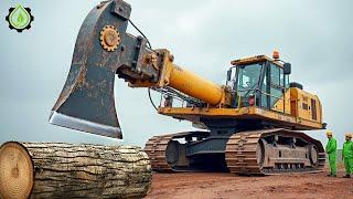 Extreme Dangerous Fastest Big Chainsaw Cutting Tree Machines | Monster Stump Removal Excavator #104