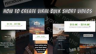 How to Create free unlimited  short bulk videos  for youtube shorts and instagram. #canva #viral