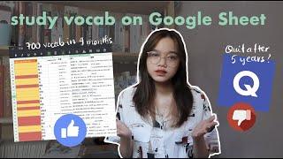 (sub) Why I quit Quizlet after 5 years & How I study vocabulary on Google Sheet (basic + advanced)