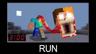 Minecraft wait what meme part 573 Scary Steve and Alex