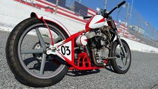 Supercharged Vintage Daytona Harley 45 Flathead Turbo Horsepower Chopper Speedway Racer Billy Lane