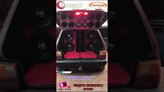 FIAT UNO COM SOM TOP TRITON 1650 E MÓDULOS TARAMPS - MUITA FORÇA - PROJETO BRINQUEDO SOUND