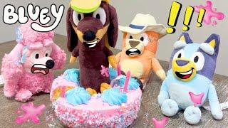 Bluey Messy Adventure Fun! Coco's Birthday Cake SMASH and Lila gets a HAIRCUT!