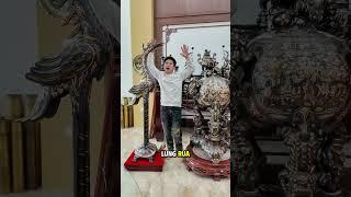Không gian thờ thêm phần uy nghi khi đặt bộ đỉnh – hạc mang khí chất tổ tiên!