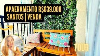 APARTAMENTO MARAVILHOSO DESIGN MODERNO para venda PORTEIRA FECHADA lazer Resort SANTOS