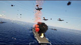 The Battle of Midway - Sinking of the USS Yorktown - 3D Animated