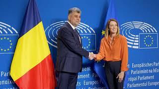 11/18/24 Întrevederea PM Marcel Ciolacu cu Președintele Parlamentului European, Roberta Metsola