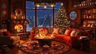 Relaxing Jazz Music & Crackling Fireplace in Cozy Cabin Ambience ️ Smooth Jazz for Work, Study