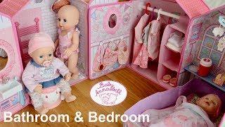 Baby Annabell Bathroom & Bedroom Set Up  and Pretend play Baby Dolls Shower Time & Bedtime