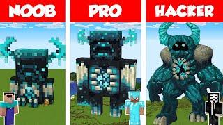 Minecraft REAL LIFE WARDEN STATUE HOUSE BUILD NOOB vs PRO vs HACKER in Minecraft / Animation