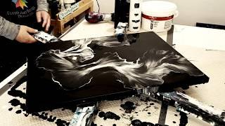 Stay CLASSY! BLACK and WHITE Acrylic Paint Blowout! ~ Liquid Art