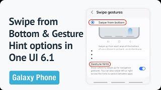 How to get back the Swipe From Bottom and Gesture Hint options in One UI 6.1?