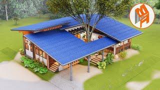 (16x19 Meters) Farm House | 3 Bedroom House Design