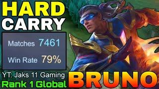 7,400+ Matches Bruno Hard Carry Mode - Top 1 Global Bruno by YT: Jaks 11 Gaming - Mobile Legends