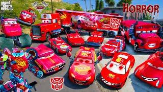 GTA 5 - Stealing TRANSFORMERS MCQUEEN CARS with Franklin! (Real Life Cars #189)