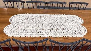 [마무리단 1-10단]사각 식탁보 뜨는법/파인애플무늬 레이스 테이블보#Lace Tablecloth #코바늘 #레이스뜨기