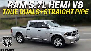 RAM 1500 5.7L HEMI V8 Exhaust Sound w/ True Dual Straight Pipes!