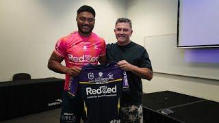 Stefano Utoikamanu receives debut jersey | Melbourne Storm