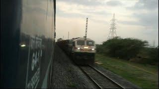 SINGLE  LINE  NOW DOUBLE LINE  , 14707 CROSSING FREIGHT TRAINS HAULED BY SBI WDG 4