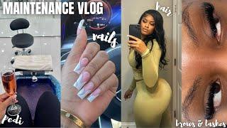 $800 MAINTENANCE VLOG| Lashes, brows, wax, hair, fresh set, jelly pedi, and MAC/ Sephora haul!