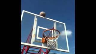 Basketball stuck over the board