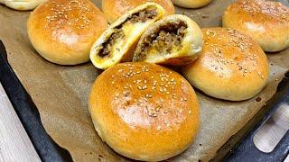 RECETTE DES BUNS farcis à la viande hachée (délicieux et hyper moelleux)