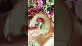 Ботаническая вышивка. Вышивка листика гладью. #вышивкагладью #вышивка #embroidery #листик