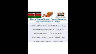 How to Export Kenya Pharma Products Shorts