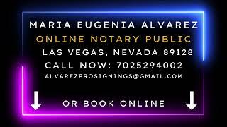 Maria Eugenia Alvarez, Online Notary Public, Las Vegas, Nevada 89128, Virtual Notary, Book Online