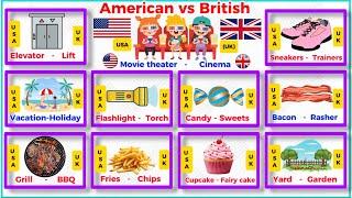 500 American Vs British Words | USA Vs UK Words |  British Vs American | 500 USA vs UK Vocabulary…