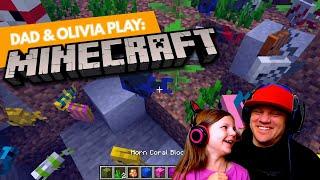 Dad And Olivia Play: Minecraft - What's A Fish House?