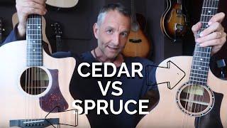 Spruce Vs Cedar Top Comparison.  The INCREDIBLE Eastman AC122-1CE Vs AC122-2CE