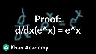 Proof: d/dx(e^x) = e^x | Taking derivatives | Differential Calculus | Khan Academy