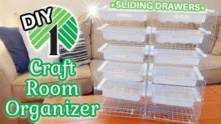 *SLIDING DRAWER* Craft Room Organizer!!! | Cooling Rack DIY | Dollar Tree DIY!!!