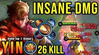 Yin 26 Kills!! Insane One Shot Damage Build!! - Build Top 1 Global Yin ~ MLBB