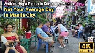 NOT YOUR AVERAGE DAY in MANILA CITY | Walk in a FIESTA at Santa Ana Manila Philippines