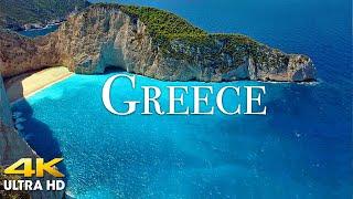 FLYING OVER GREECE (4K UHD) - Amazing Beautiful Nature Scenery with Relaxing Music for Stress Relief