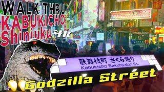 KABUKICHO STREET SHINJUKU JAPAN 4k-Godzilla street a walk thru!