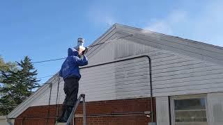 Powerwashing the Wall of an House in the Queen City of the Ozarks to Remove Crud, November 2024